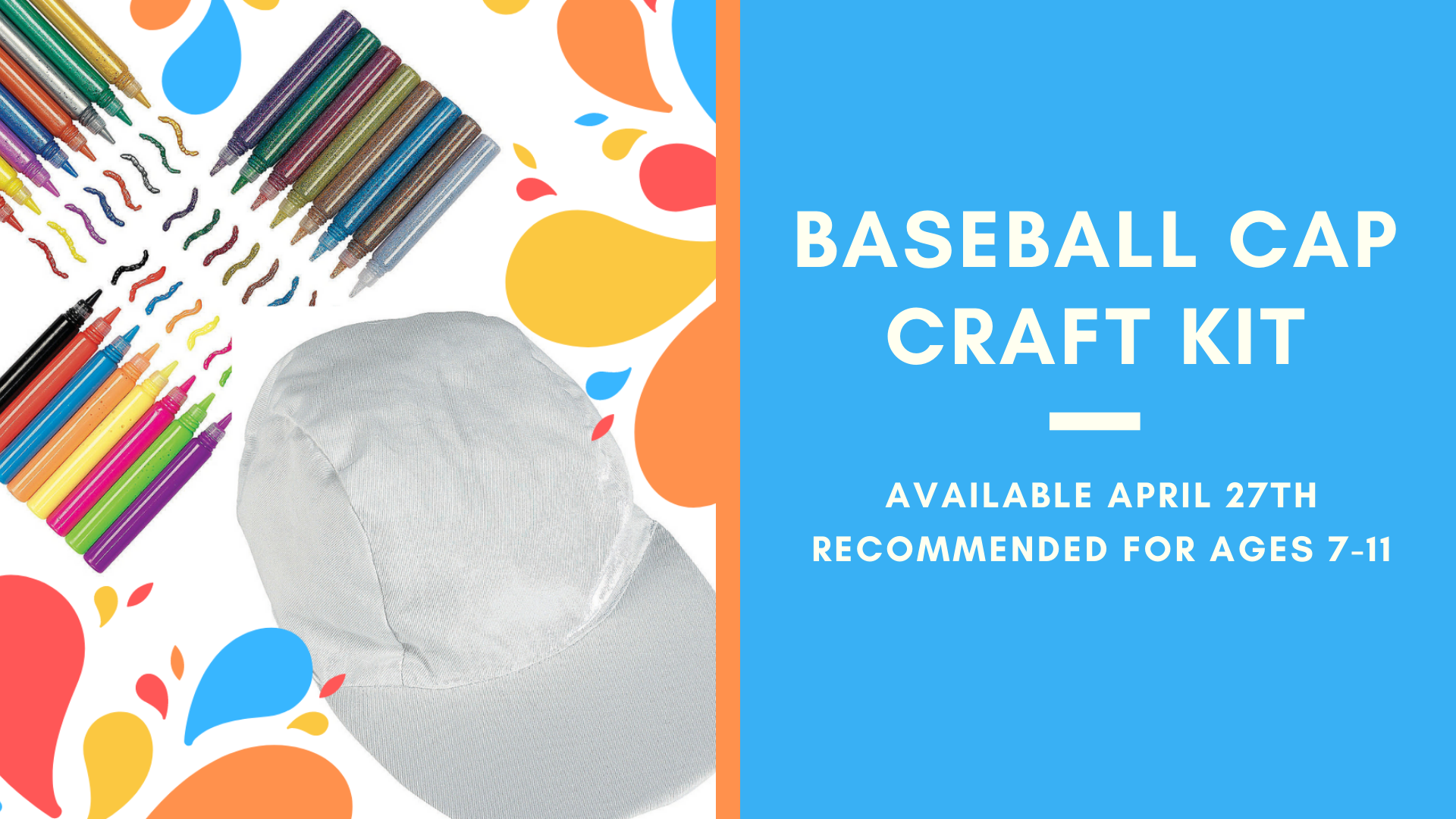 Baseball Cap Craft Kit For Kids - Cynthiana Harrison County Public Library