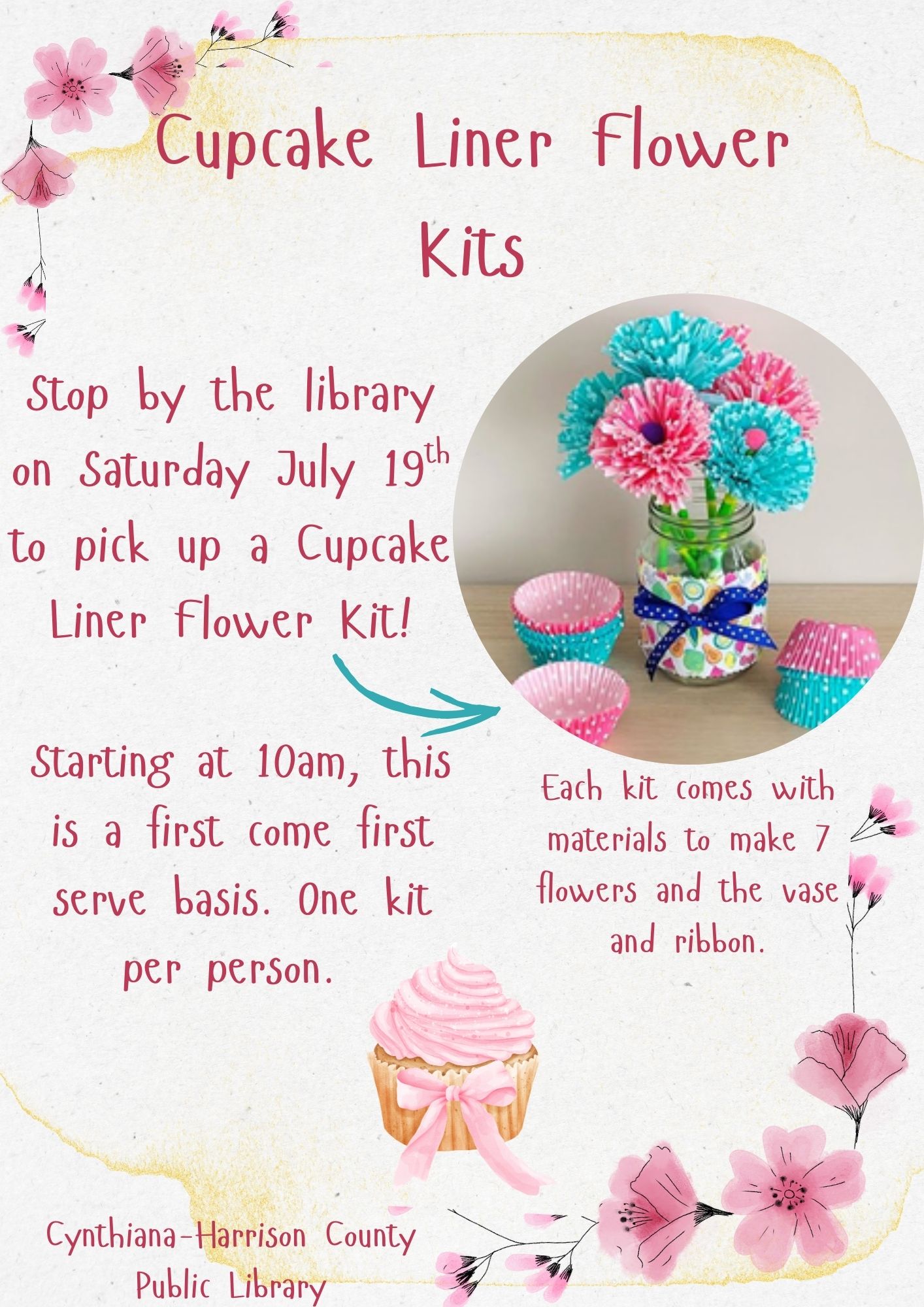 Cupcake Liner Flower Kits Passed Out