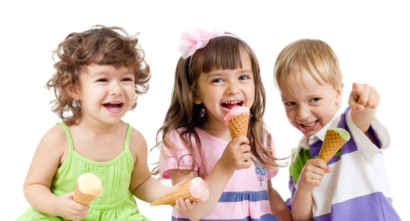 Kids enjoying ice cream!